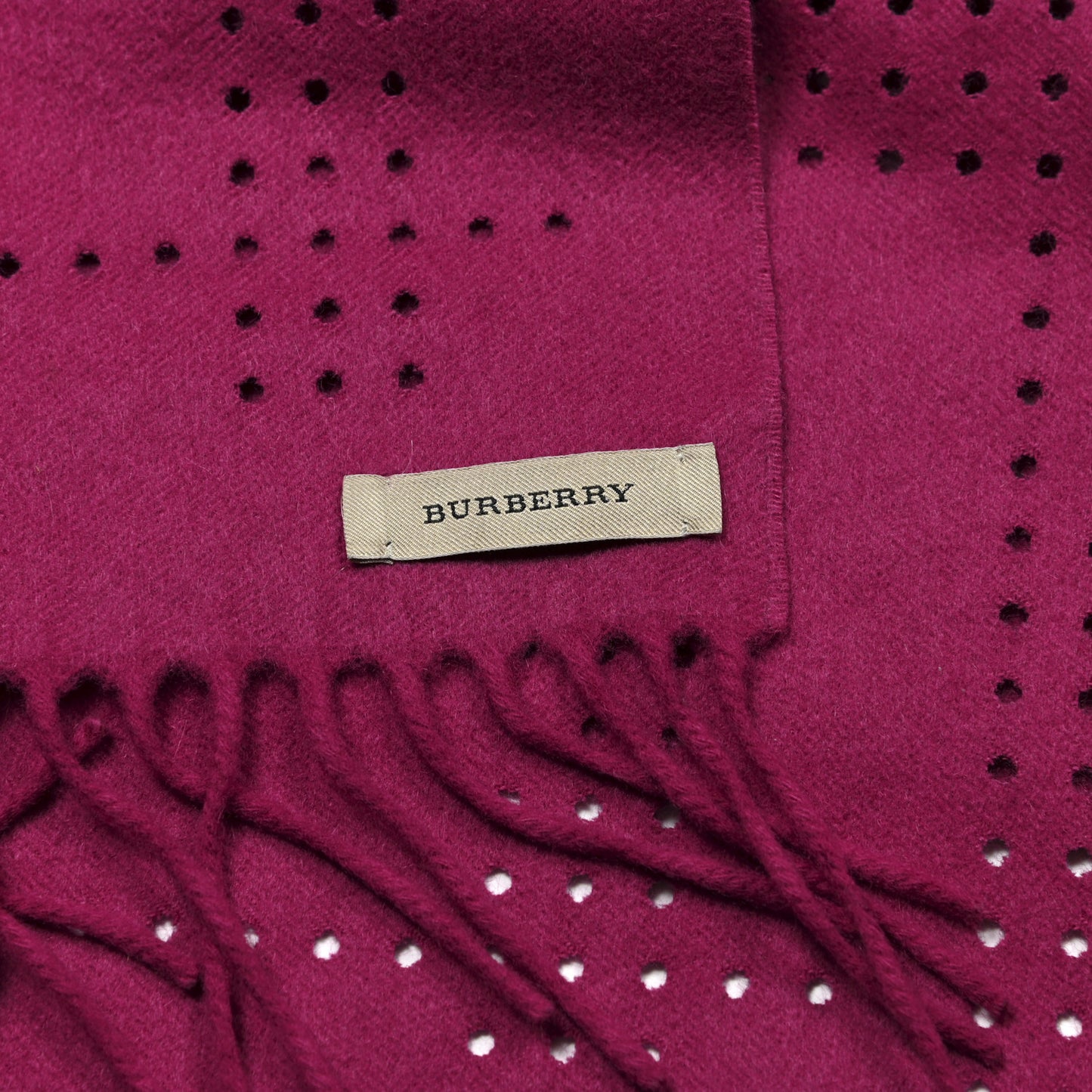 Cashmere Wool Perforated Scarf Fuchsia