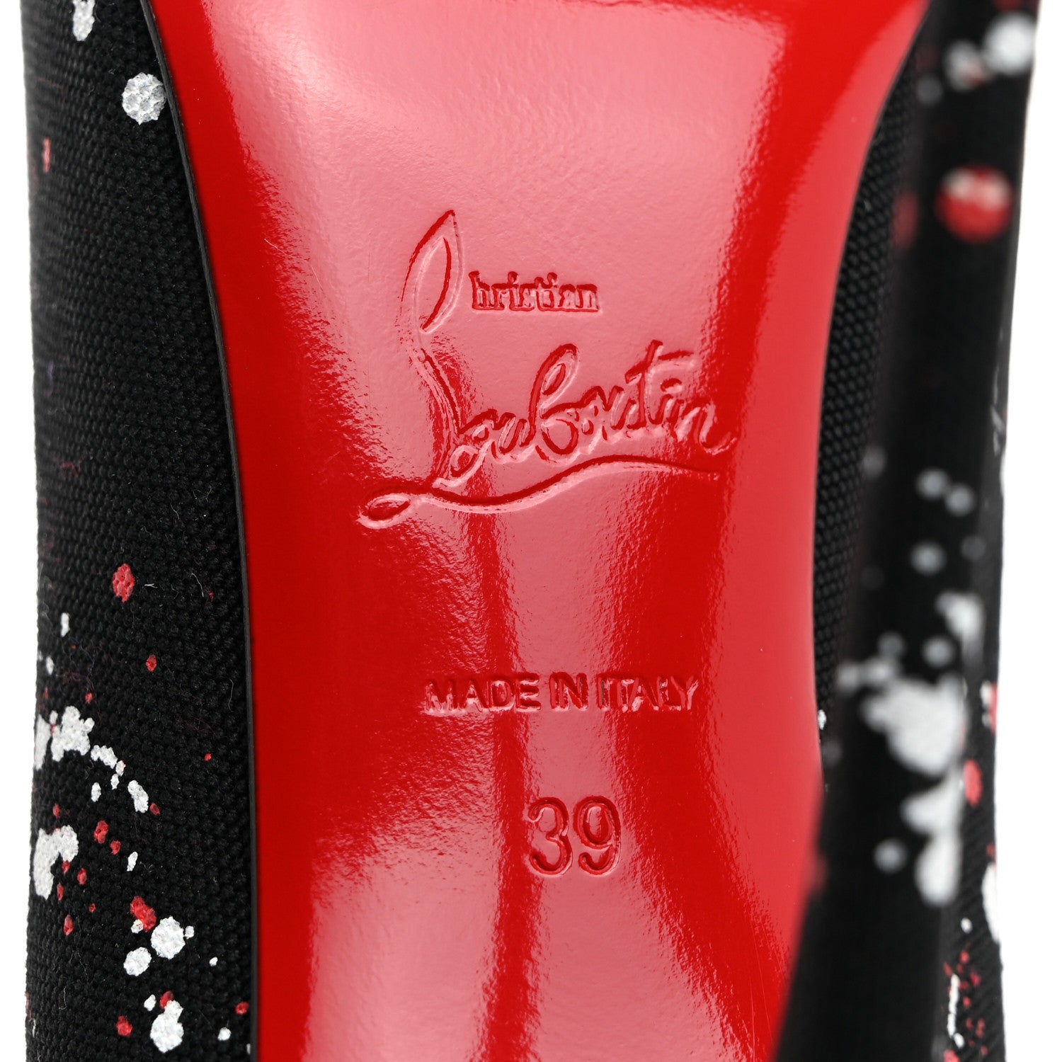 Christian Louboutin Toile So Kate 120 Splash Pumps 39 Black Red White 7 of 7