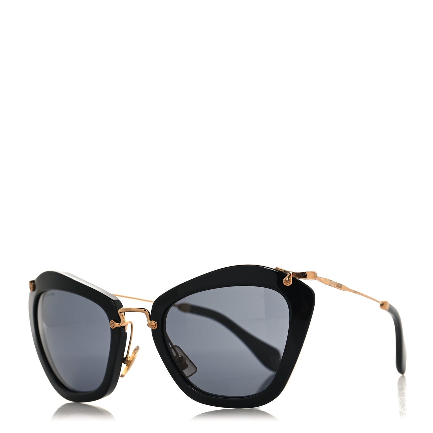 Acetate Metal Cat Eye Sunglasses SMU10N Black