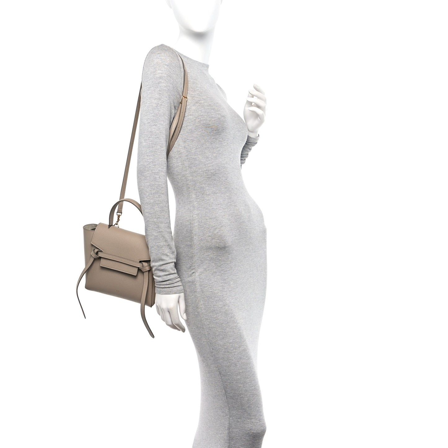 Grained Calfskin Nano Belt Bag Light Taupe