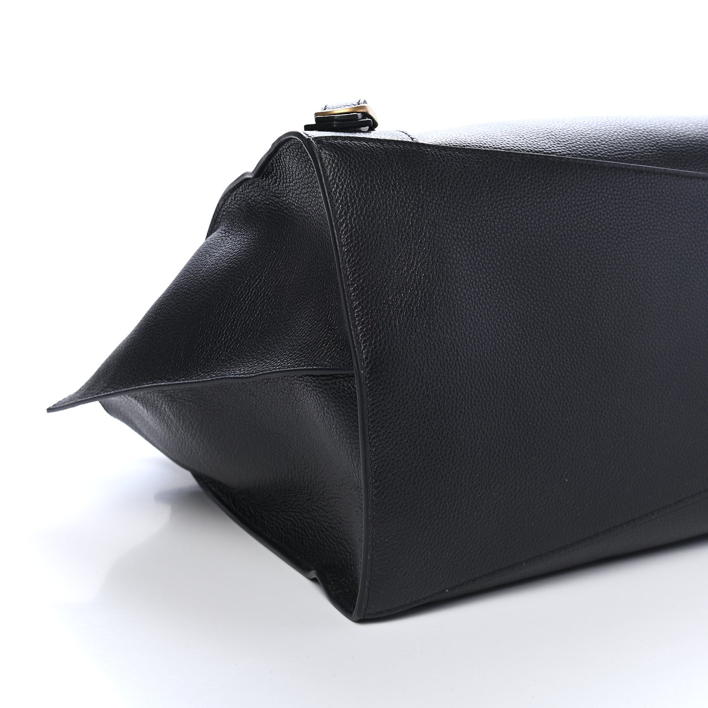 Grained Calfskin Neo Classic Gold Hardware Large Top Handle Bag Black