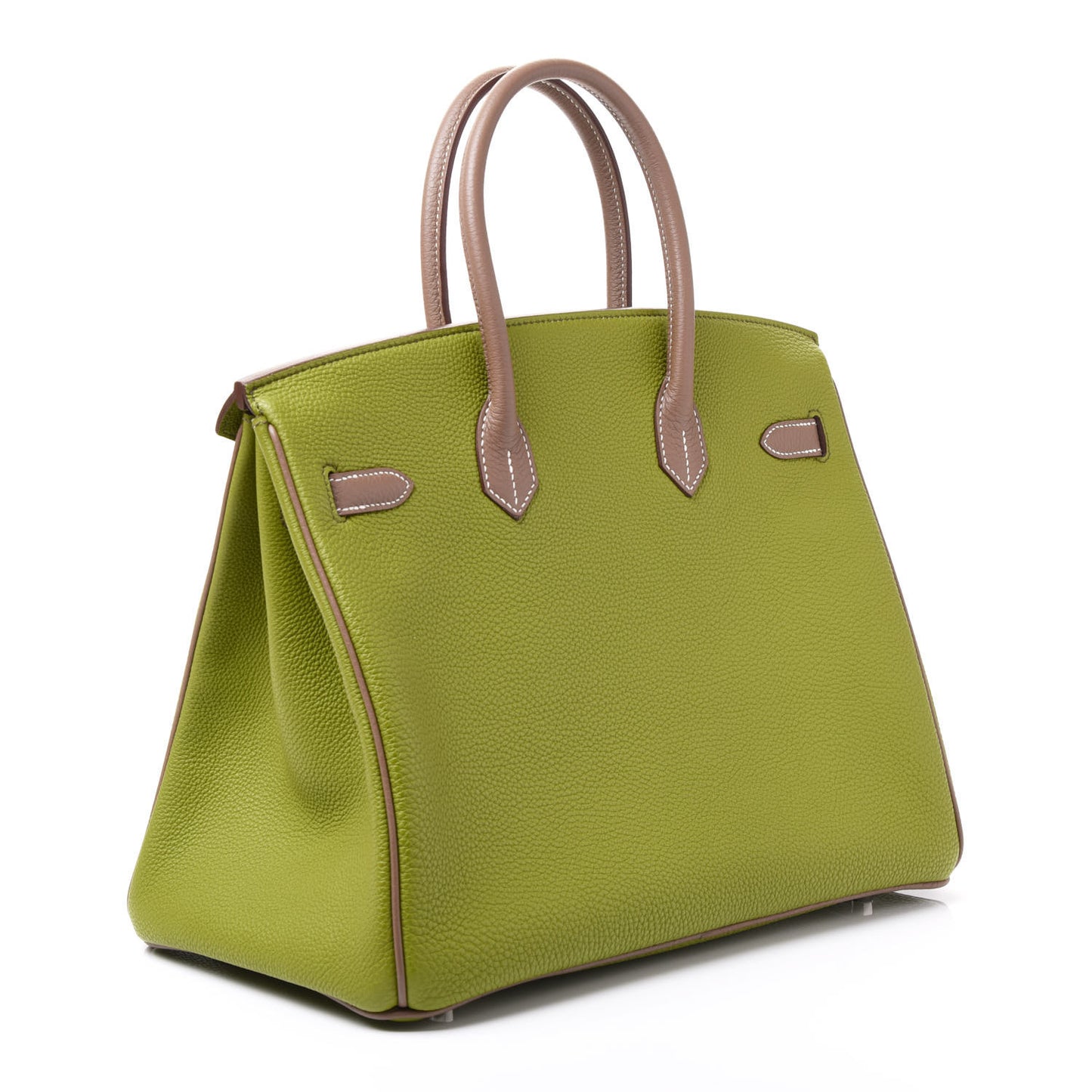 Togo Bi Color Horseshoe Birkin 35 Vert Anis Etoupe