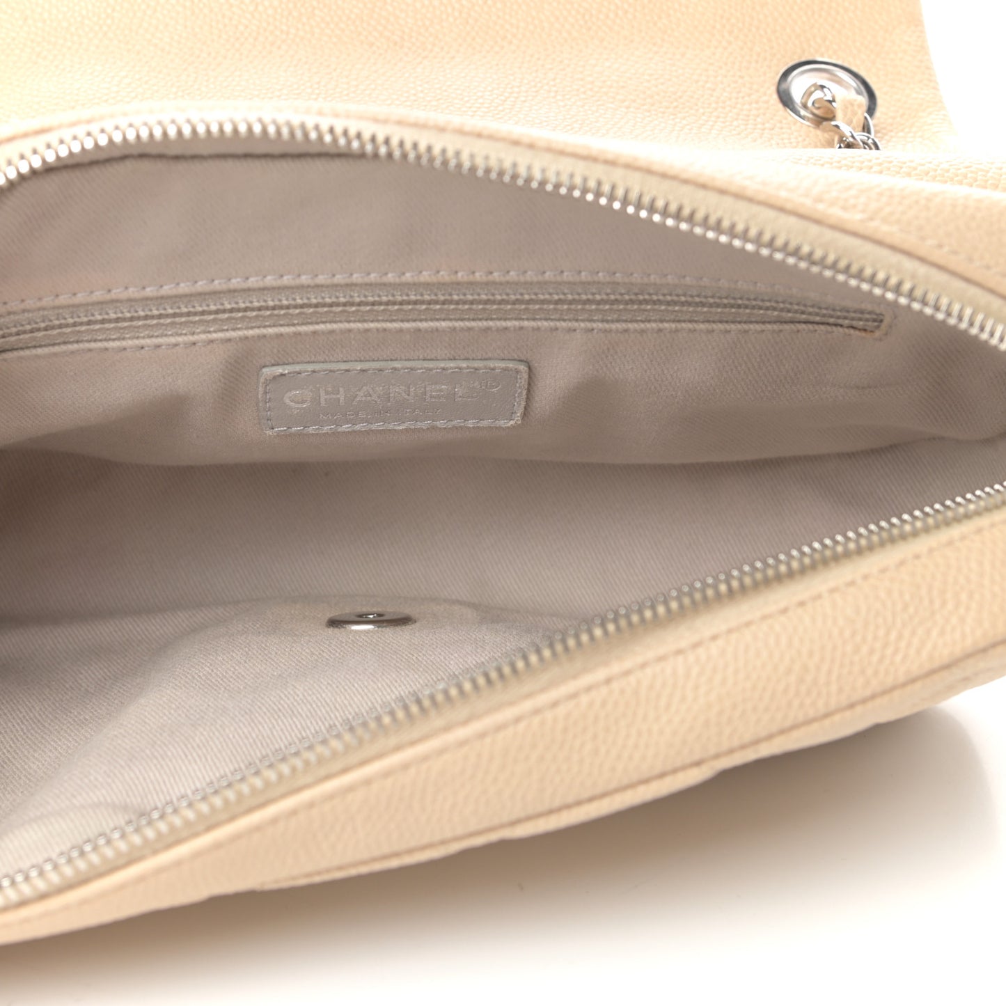 Caviar Quilted Medium Easy Flap Beige