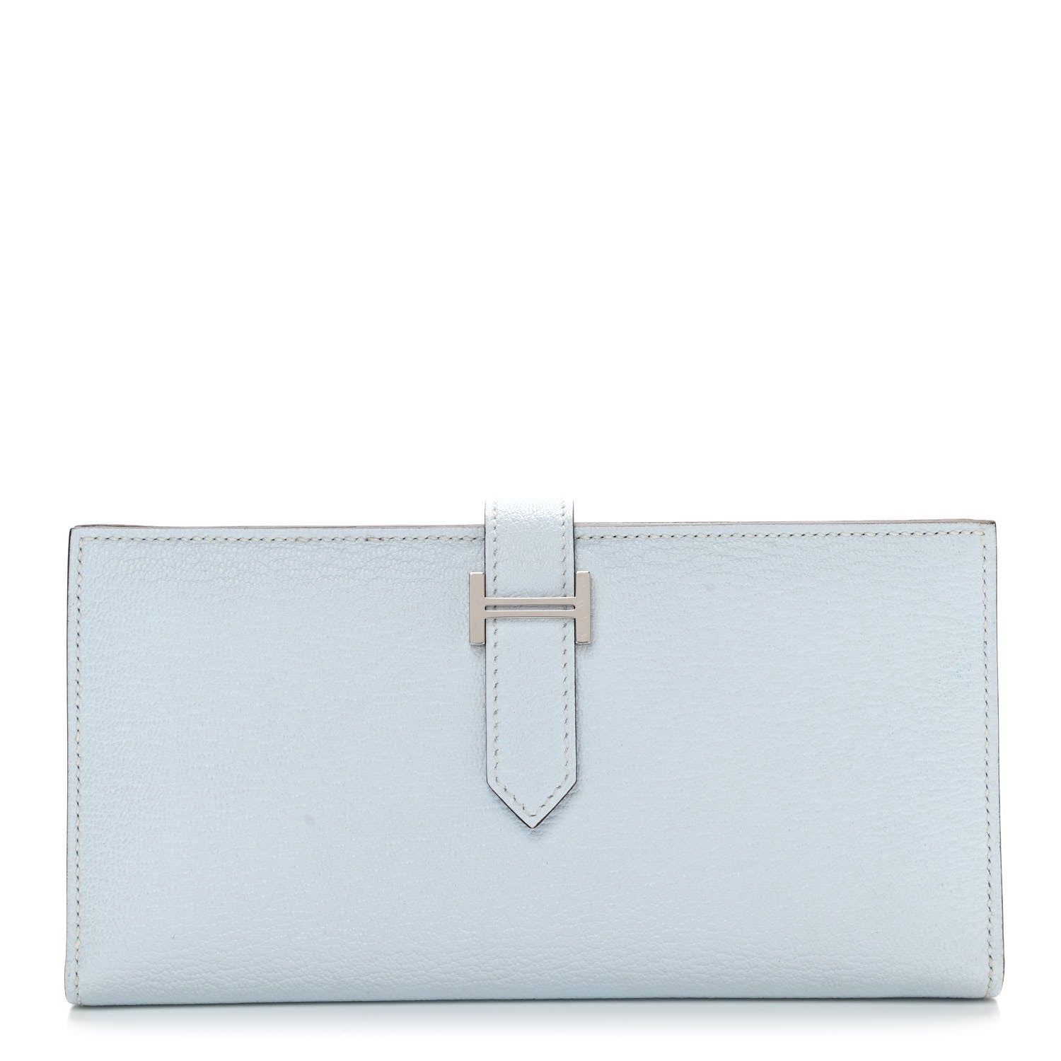 Hermes Chevre Mysore Bearn Gusset Wallet Bleu Brume 1 of 8