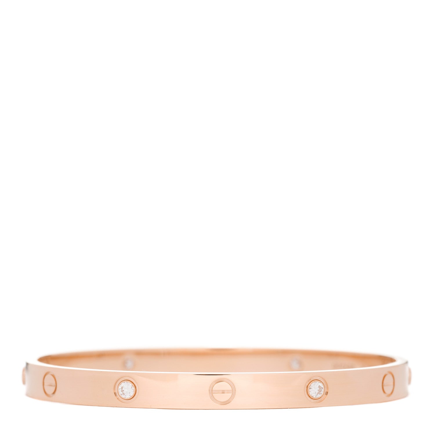 Cartier 18K Pink Gold 4 Diamond LOVE Bracelet 19 2 of 5