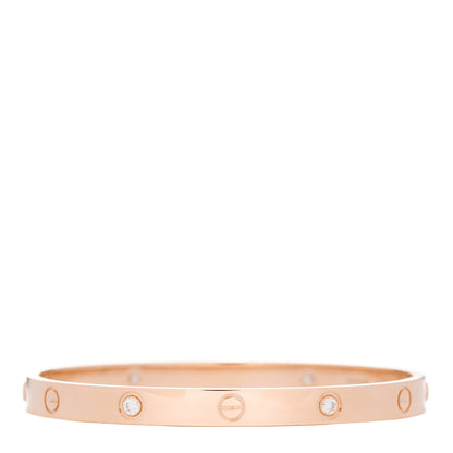 Cartier 18K Pink Gold 4 Diamond LOVE Bracelet 19 2 of 5