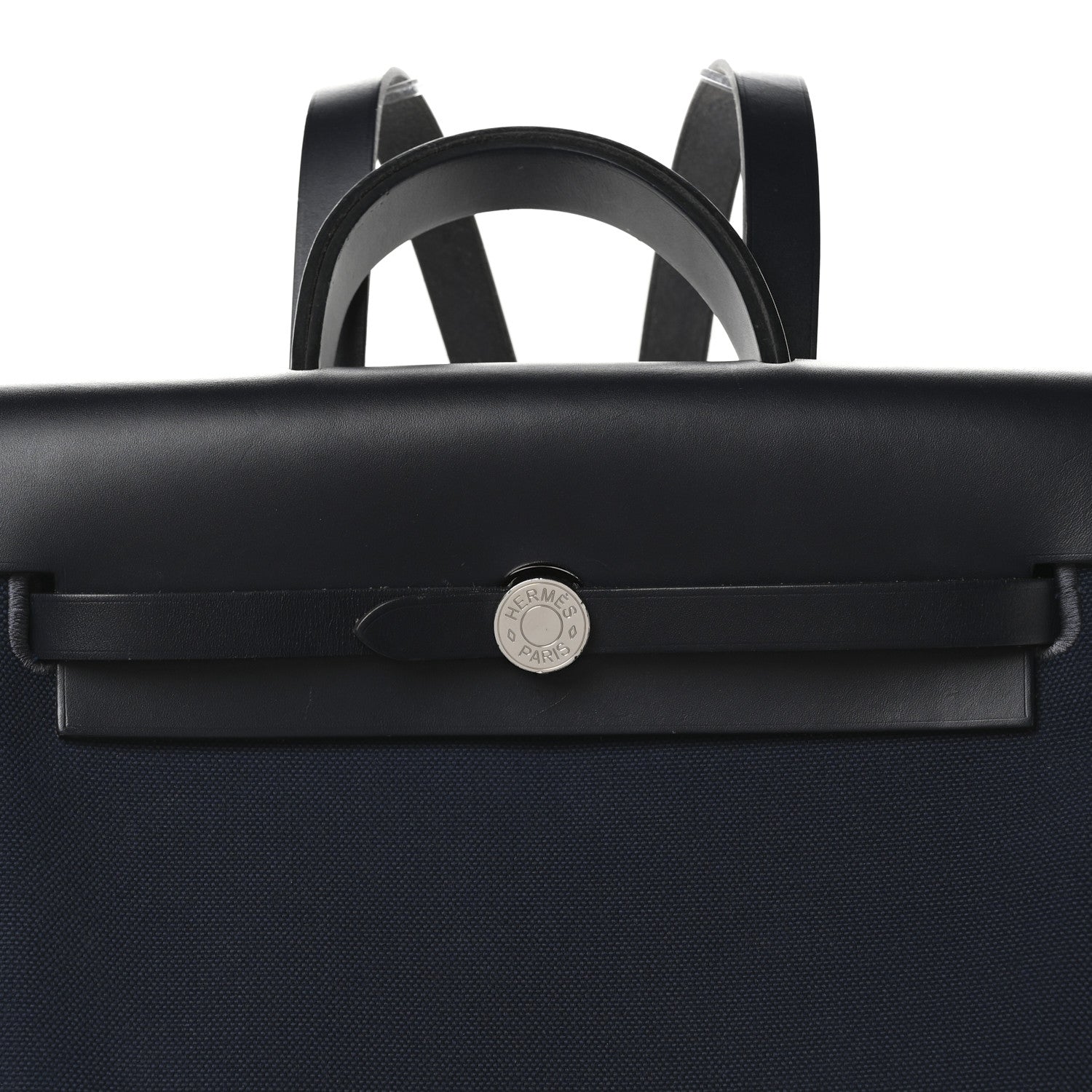 Hermes Military Toile Vache Hunter Herbag a Dos Zip Retourne Backpack Bleu Marine Bleu Indigo 9 of 11