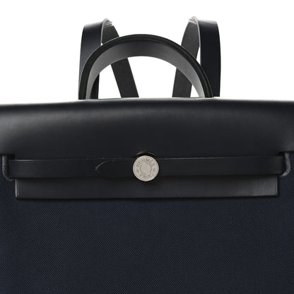 Hermes Military Toile Vache Hunter Herbag a Dos Zip Retourne Backpack Bleu Marine Bleu Indigo 9 of 11