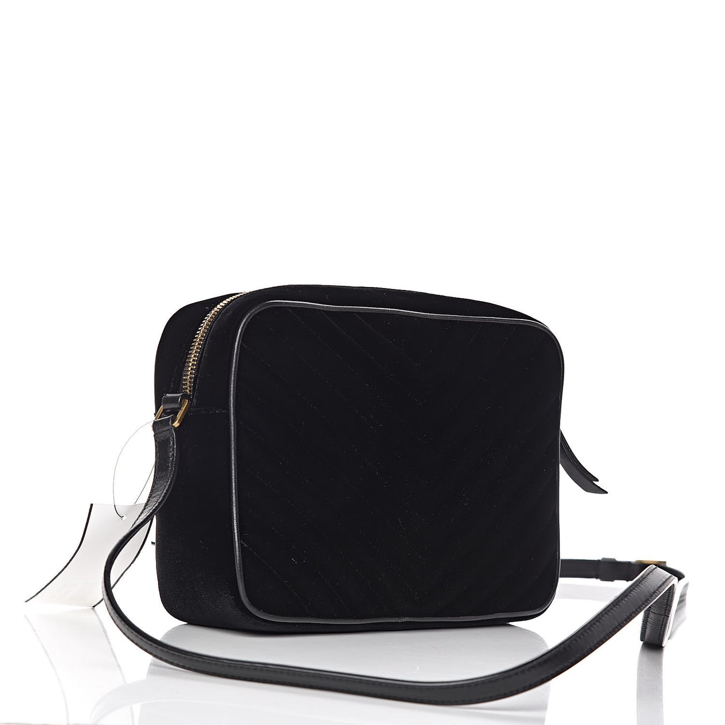 Velvet Matelasse Monogram Lou Camera Bag Black