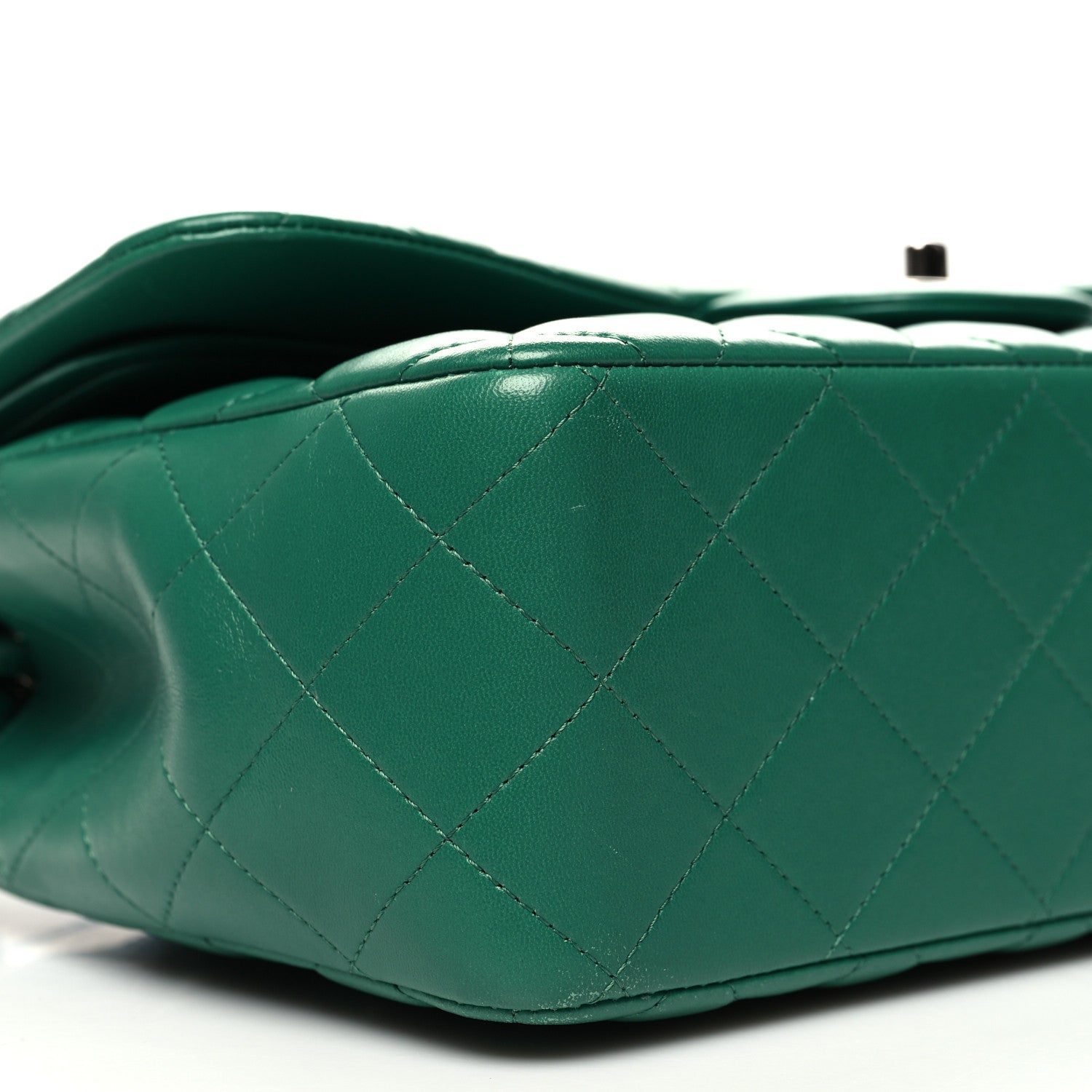 Chanel Lambskin Quilted Jumbo Double Flap Green 9 of 12