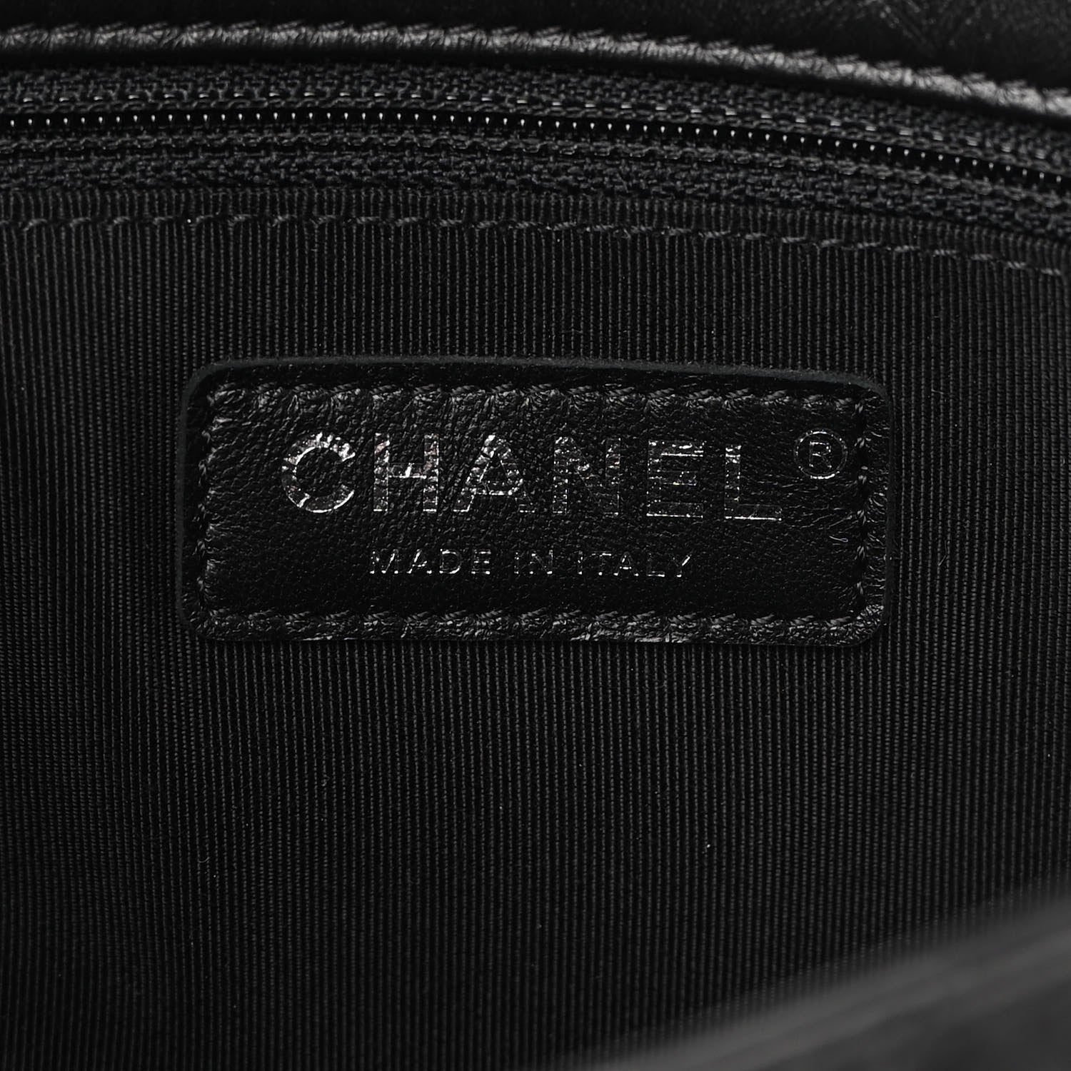 Chanel Crumpled Calfskin Medium Chain All Over Flap Black 6 of 10
