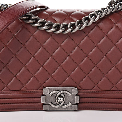 Chanel Lambskin Quilted Medium Boy Flap Burgundy 11 of 13