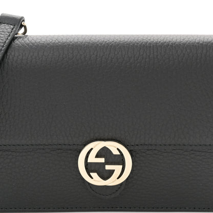 Gucci Dollar Calfskin Interlocking G Chain Wallet Black 8 of 11