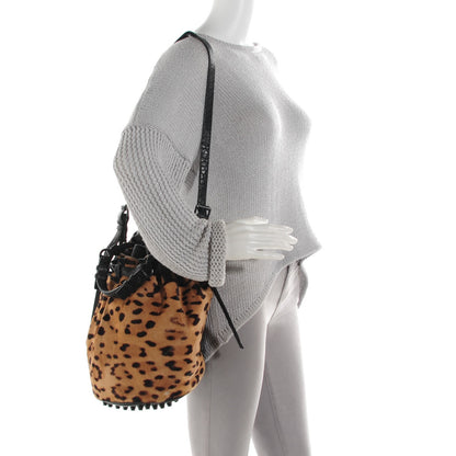 Alexander Wang Pebbled Lambskin Pony Hair Leopard Diego Bag Black 2 of 7