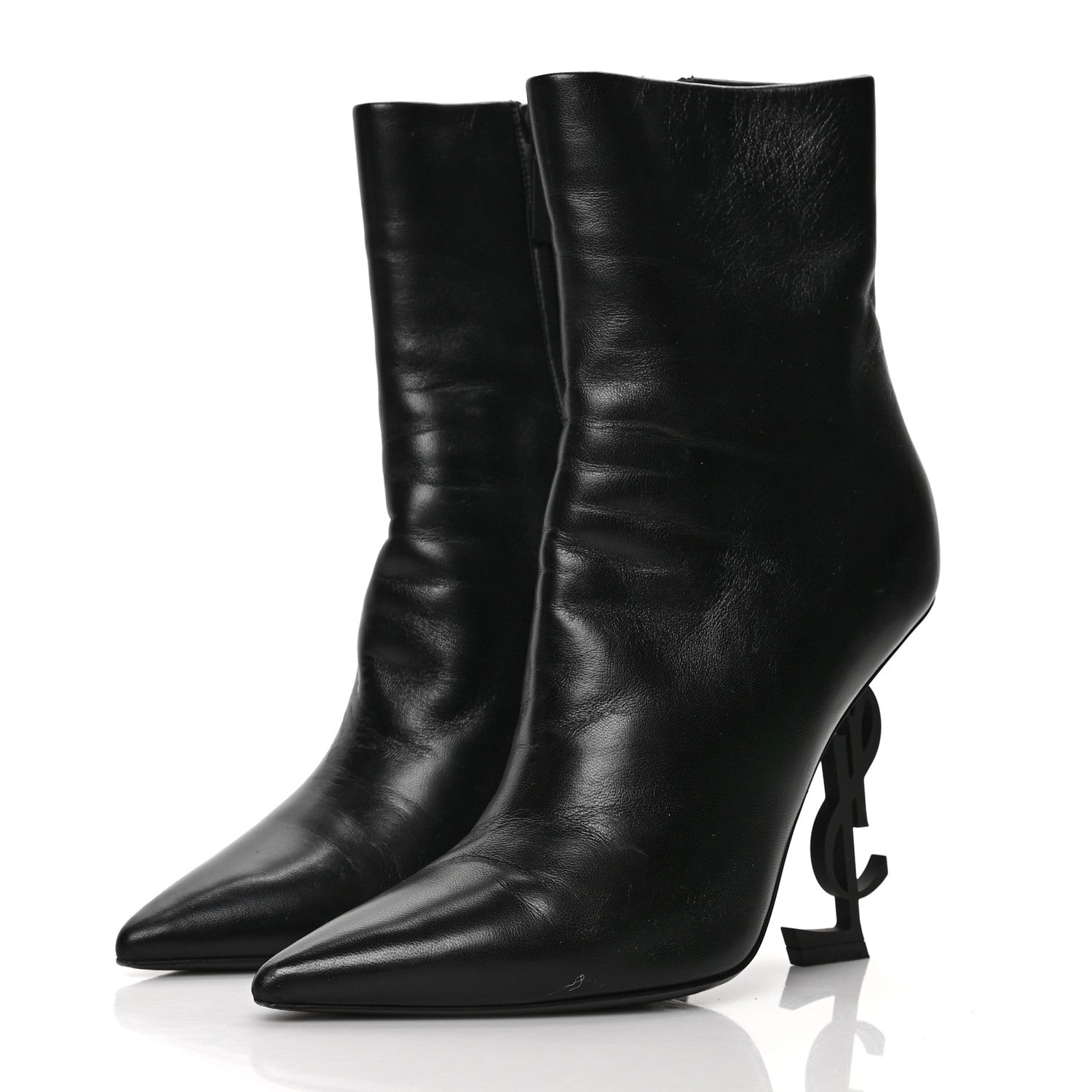 Saint Laurent Calfskin Opyum Ankle Boots 38 Black 3 of 7