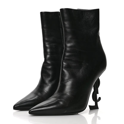 Saint Laurent Calfskin Opyum Ankle Boots 38 Black 3 of 7