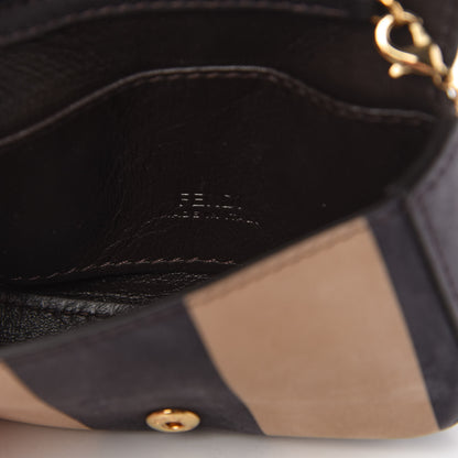 Fendi Nubuck Pequin Nano Baguette Charm Tobacco Moro Ebano 8 of 10
