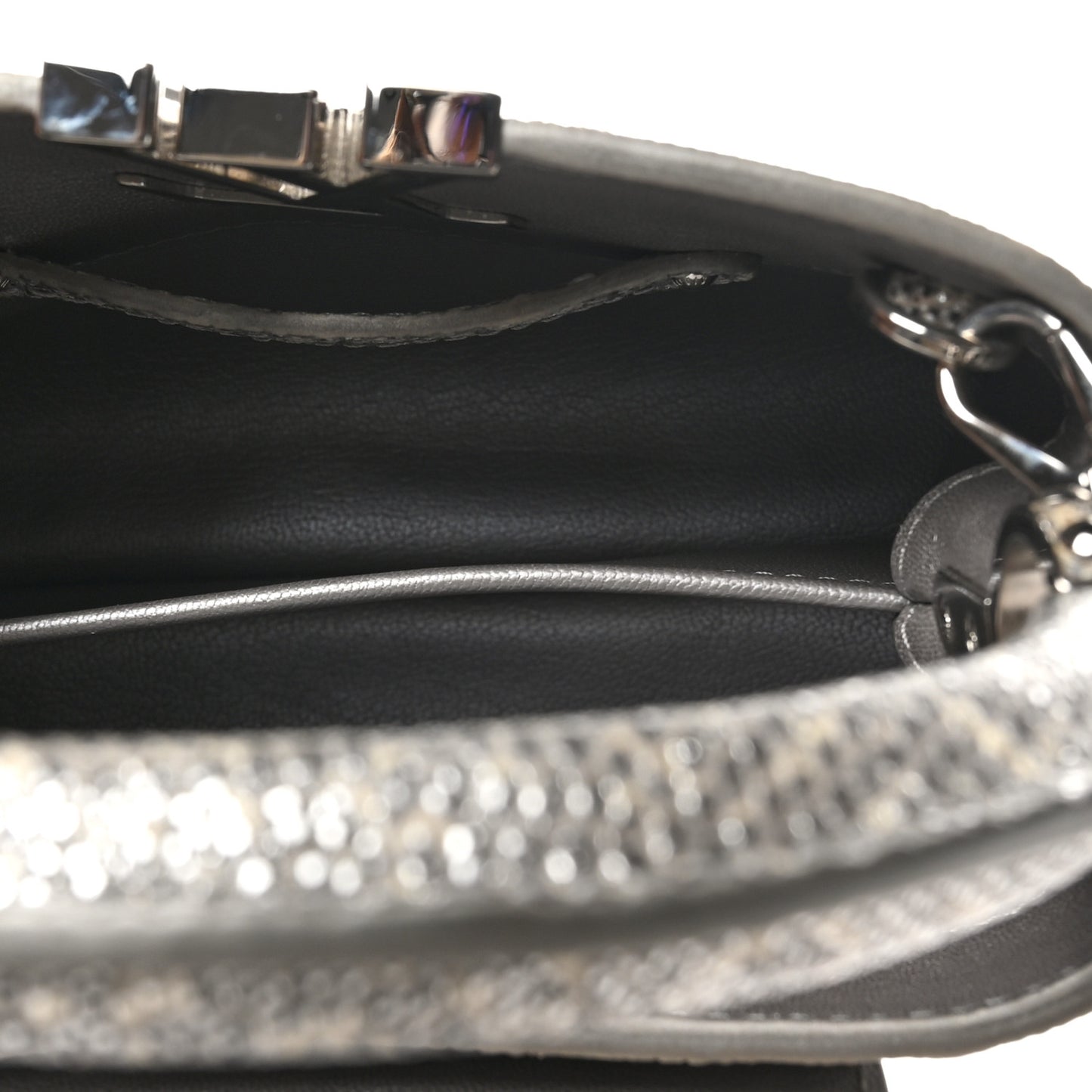 Lizard Mini Capucines Argento