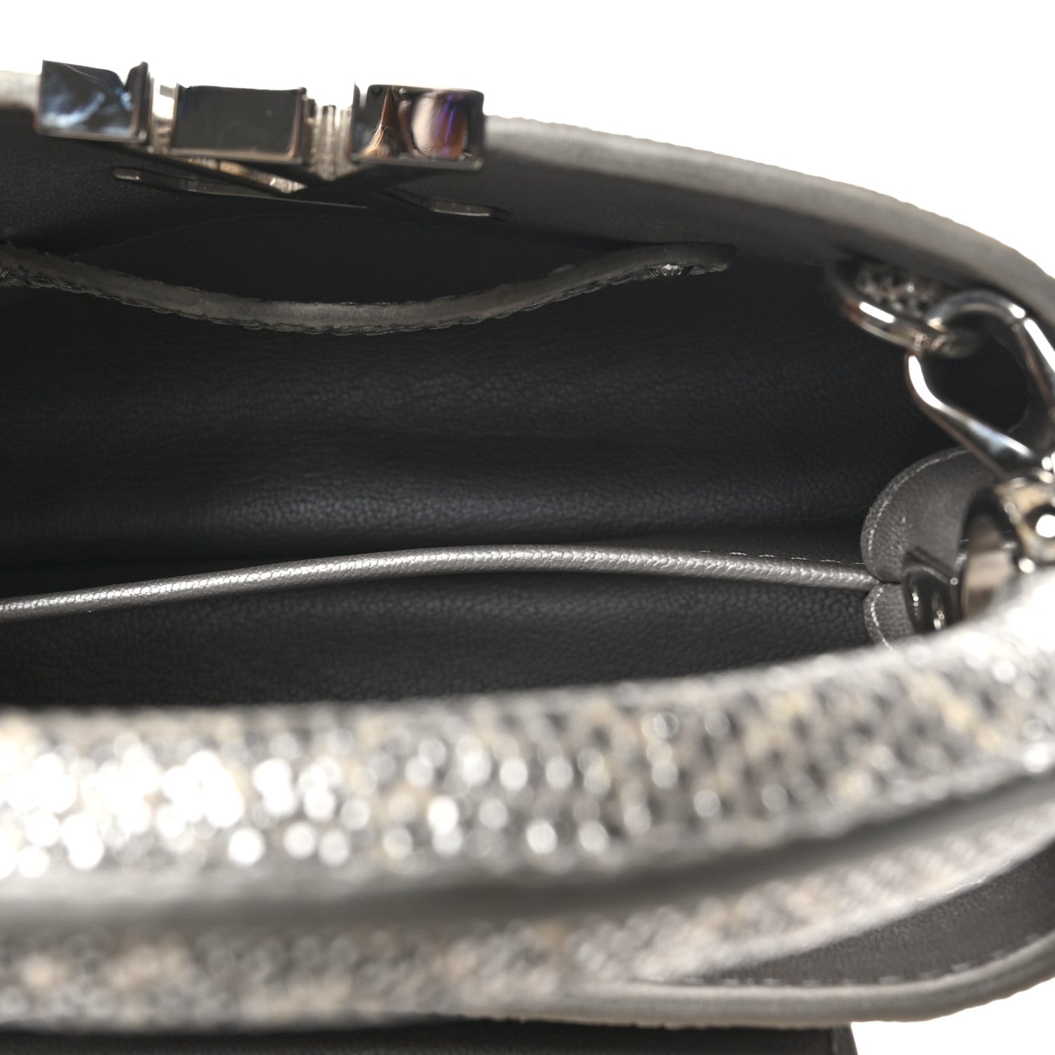 Louis Vuitton Lizard Mini Capucines Argento 5 of 10