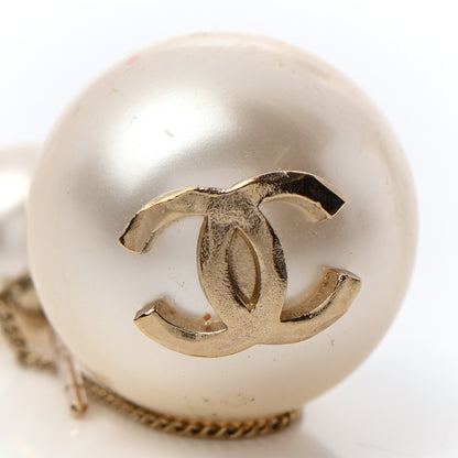 Chanel Pearl CC Chain Drop Earrings Gold 4 of 5
