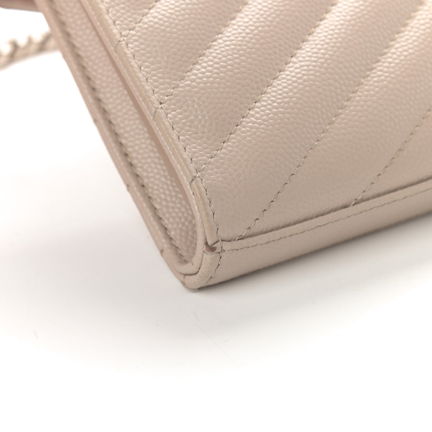 Grain De Poudre Matelasse Chevron Monogram Chain Wallet Rose Poudre