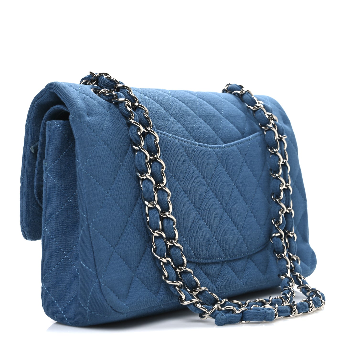 Jersey Quilted Medium Double Flap Blue