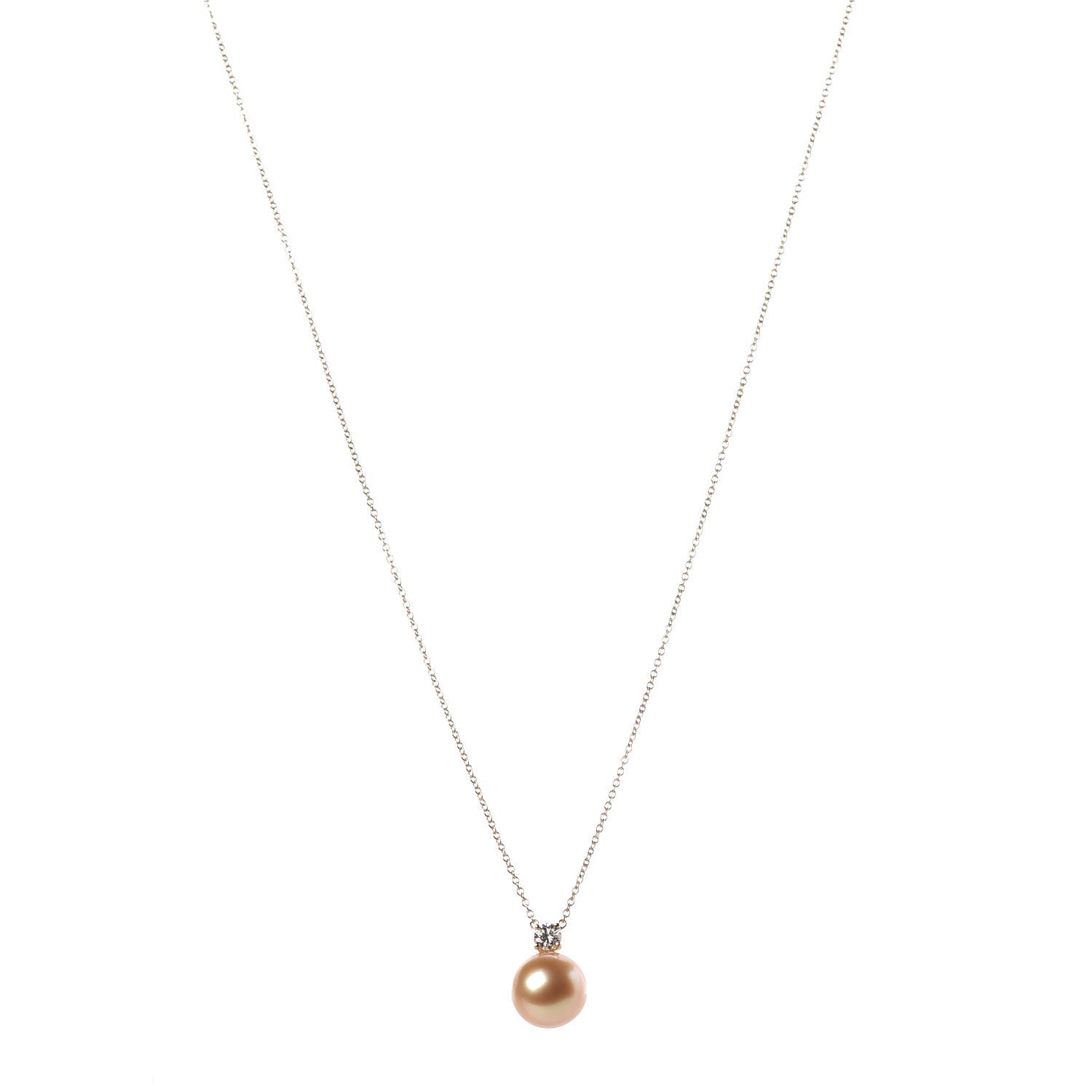Tiffany 18K Yellow Gold Pearl Diamond South Sea Pearl Pendant Necklace 1 of 7