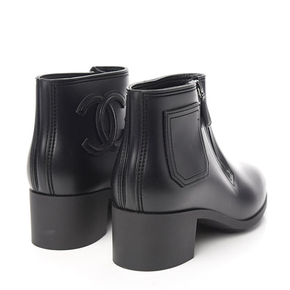 Chanel PVC CC Short Boots 38 Black 4 of 8