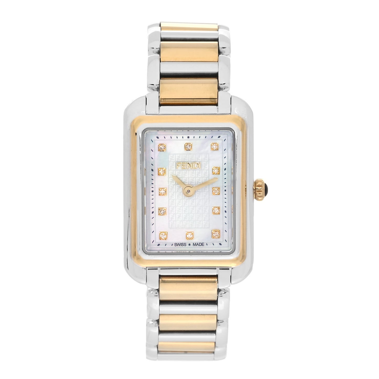 Stainless Steel Diamond Mother of Pearl 20mm Classico Rectangle Quartz Watch