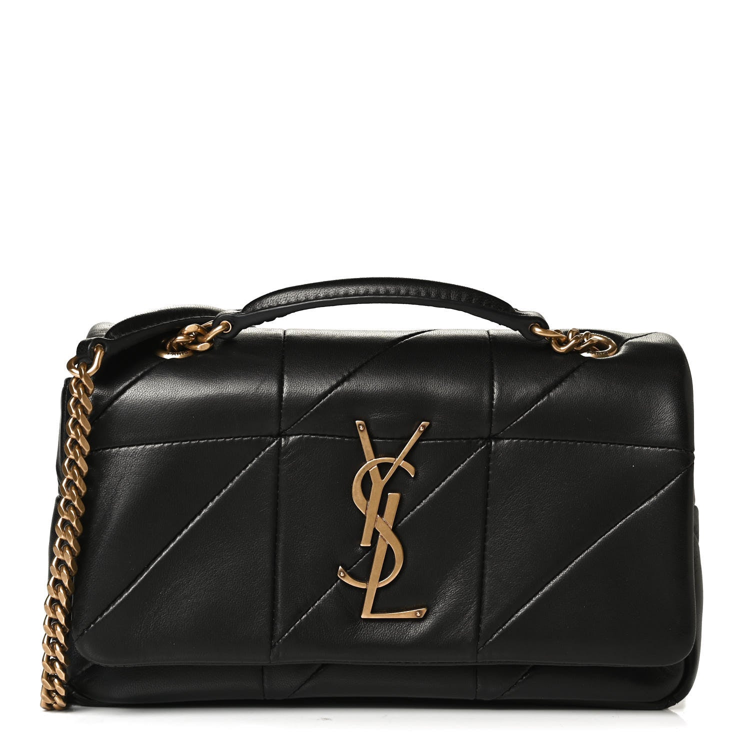 Saint Laurent Lambskin Patchwork Monogram Small Jamie Black 1 of 10