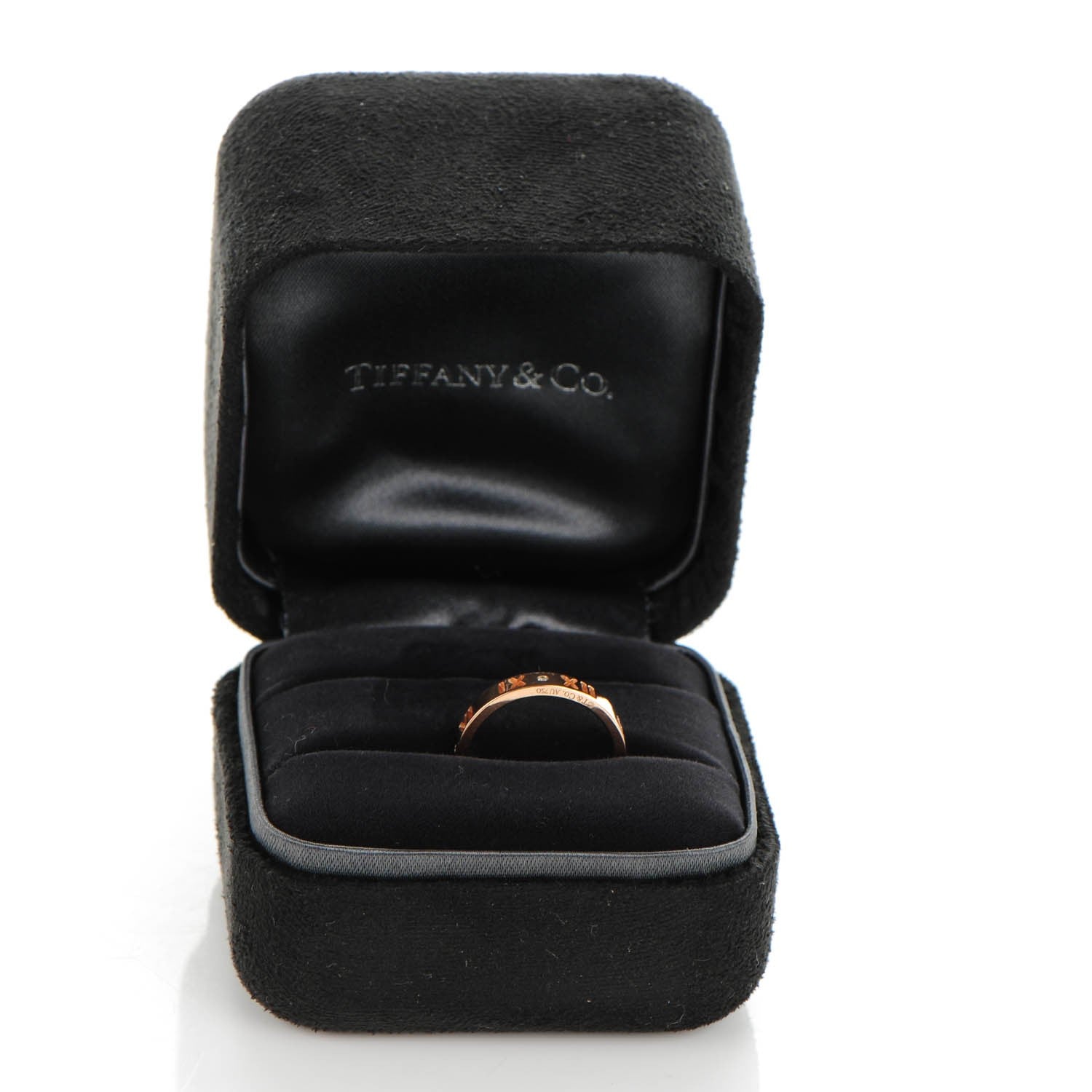 Tiffany 18K Rose Gold Diamond Atlas Pierced Ring 5.25 5 of 5