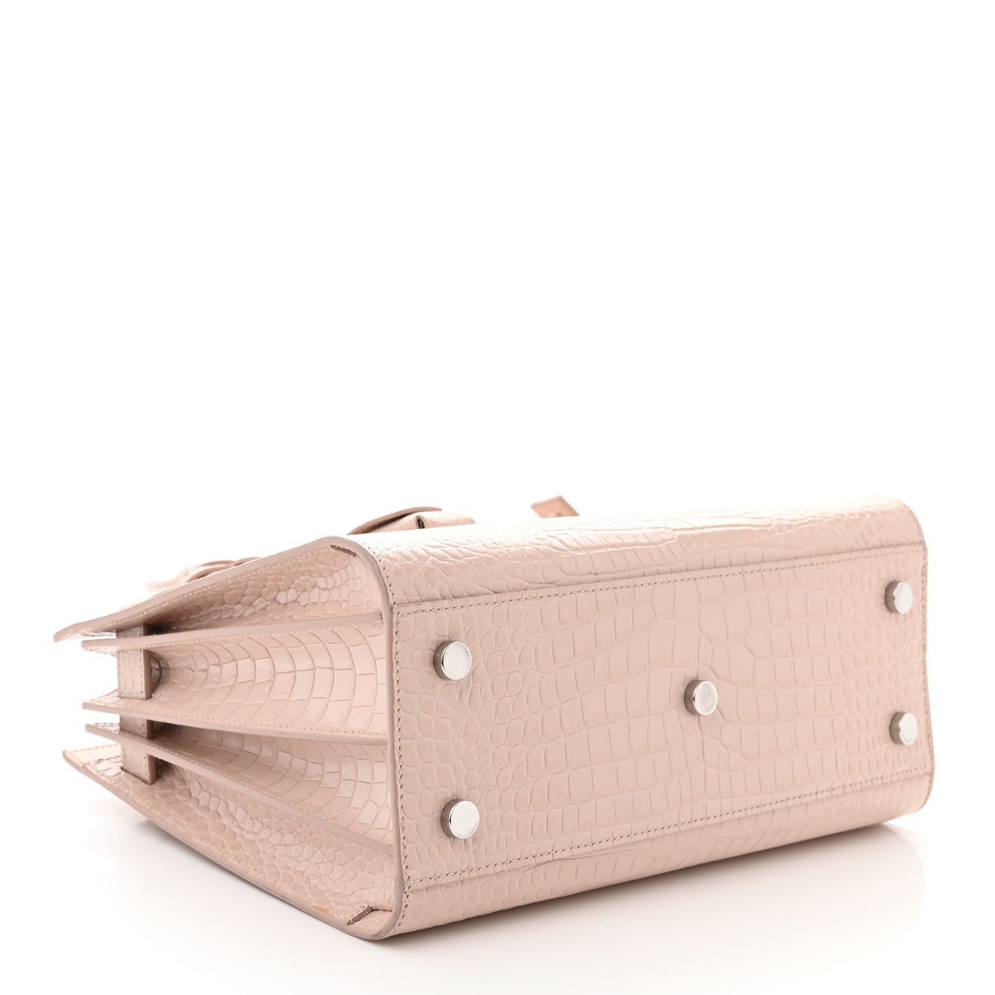 Calfskin Crocodile Embossed Baby Sac De Jour Rose Antic