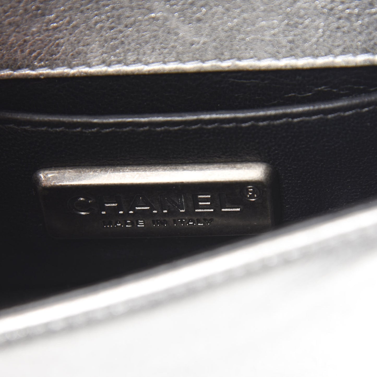 Metallic Galuchat Stingray Mini Boy Flap Silver