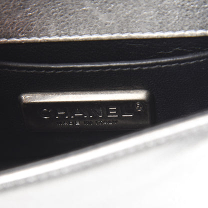 Chanel Metallic Galuchat Stingray Mini Boy Flap Silver 5 of 11