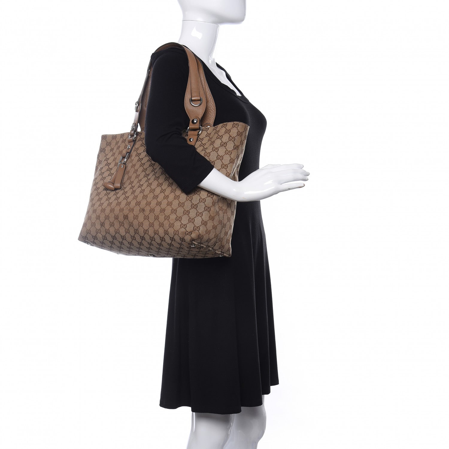 Gucci Monogram Medium Icon Bit Tote Light Brown 2 of 20