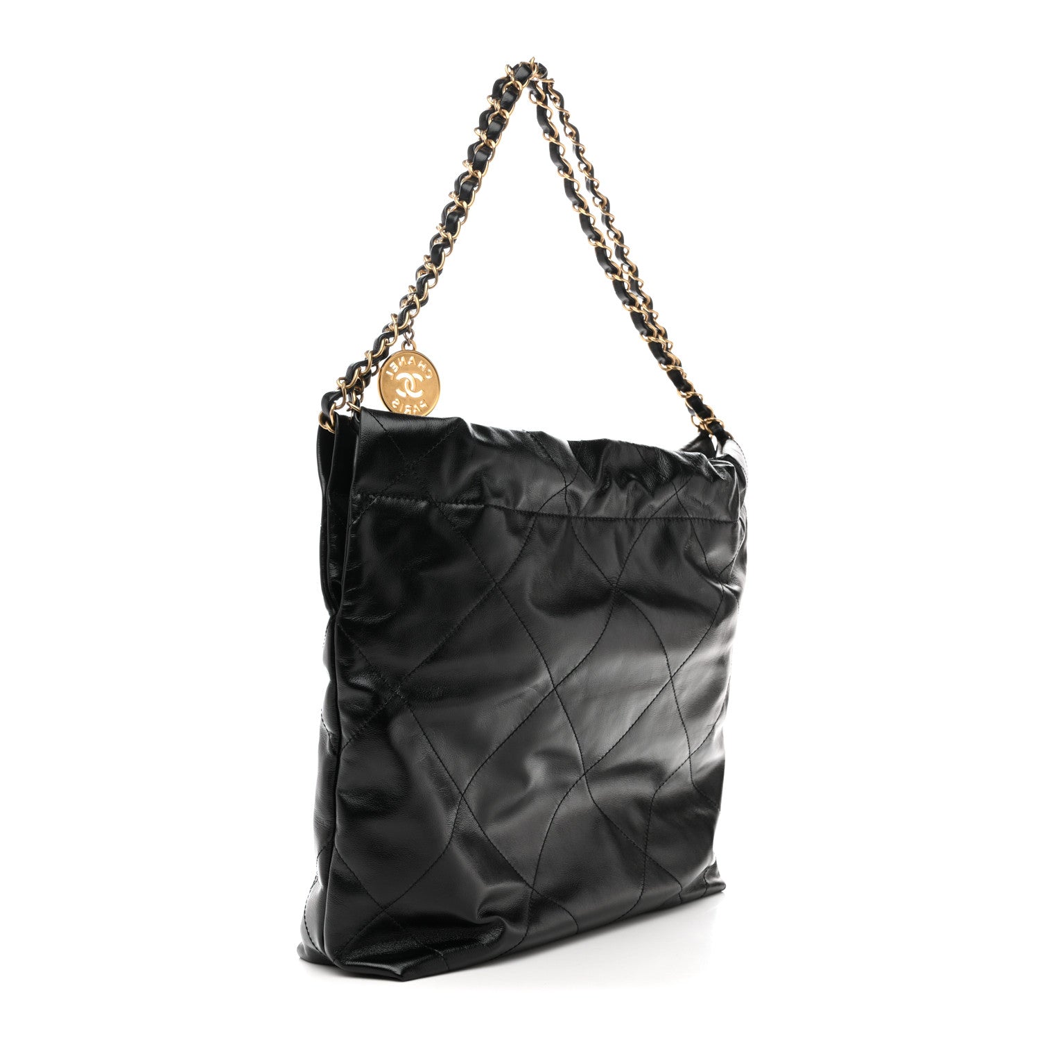 Chanel Shiny Calfskin Quilted Small Chanel 22 Black 4 of 11