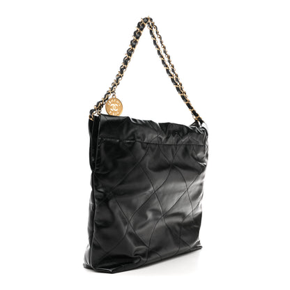 Chanel Shiny Calfskin Quilted Small Chanel 22 Black 4 of 11