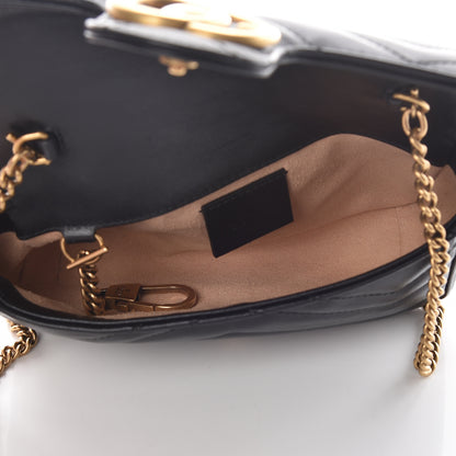 Gucci Calfskin Matelasse Super Mini GG Marmont Shoulder Bag Black 7 of 10