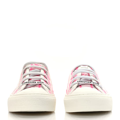Christian Dior Canvas Fluo Toile De Jouy Embroidered Womens Walk'N'Dior Low Top Sneakers 37 White Fuchsia 2 of 8