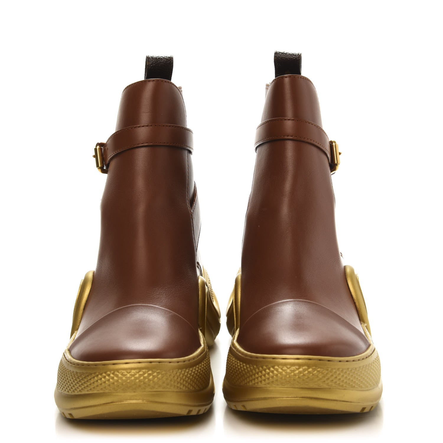 Louis Vuitton Calfskin LV Archlight Ankle Boots 37.5 Cognac Brown 2 of 9