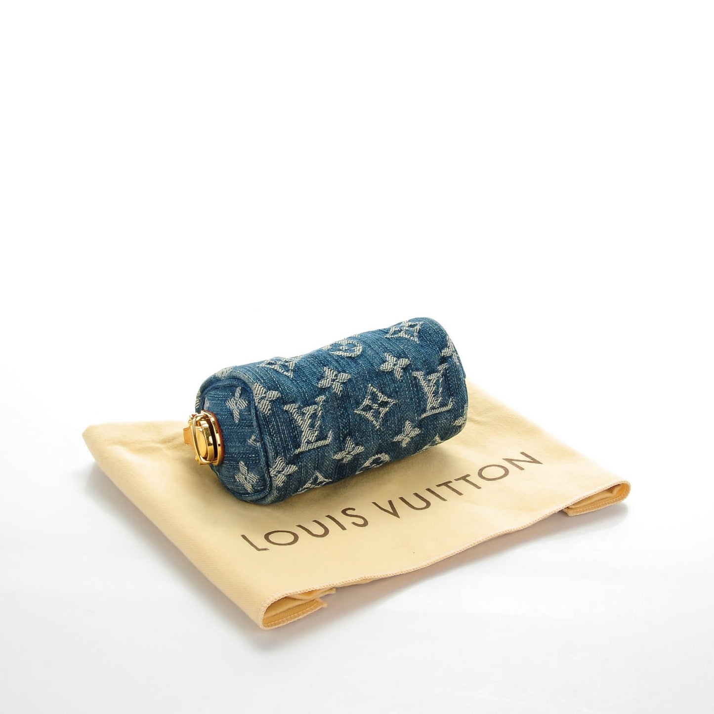Monogram Denim Pochette Speedy PM Key Holder Blue