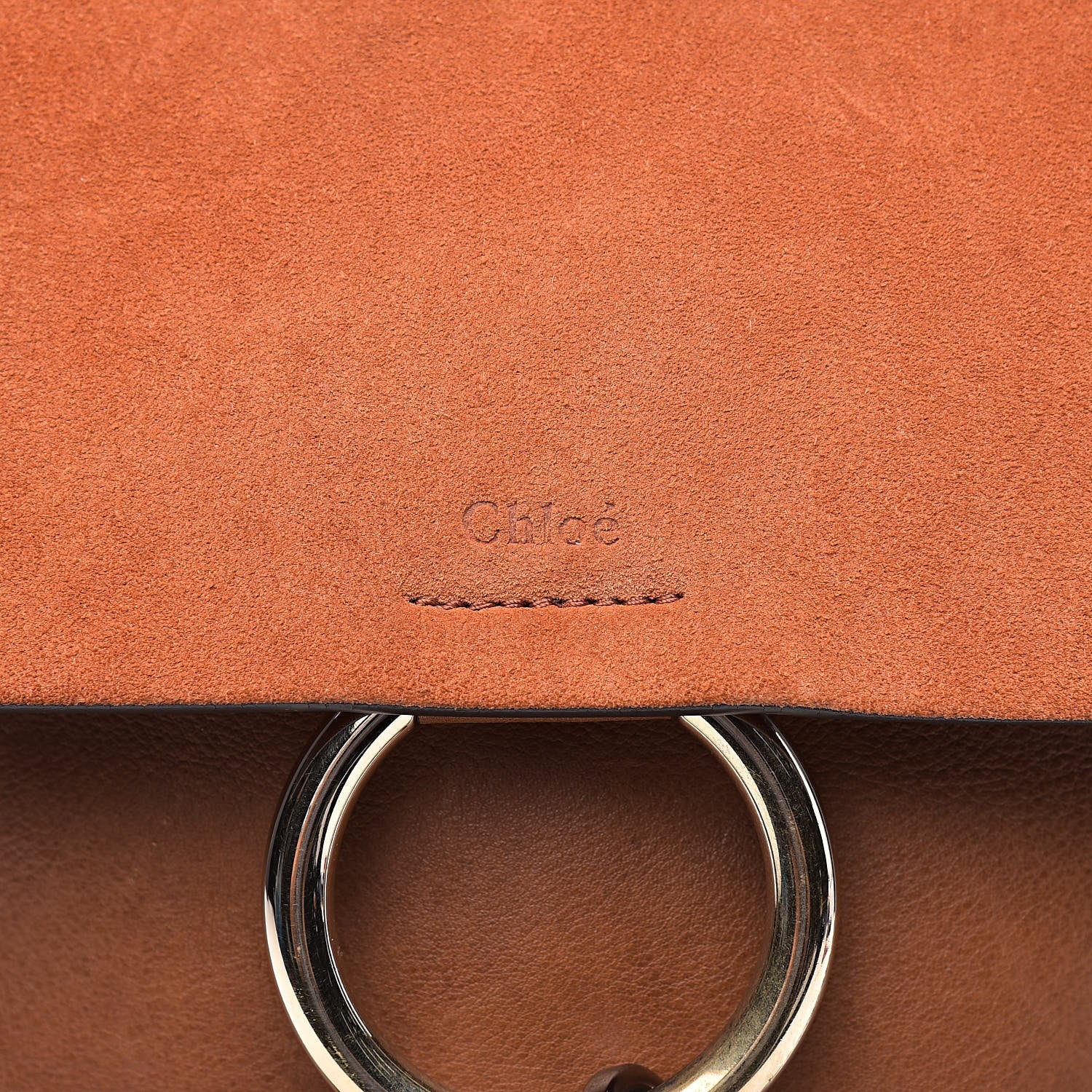 Chloe Suede Calfskin Medium Faye Backpack Tan 10 of 10