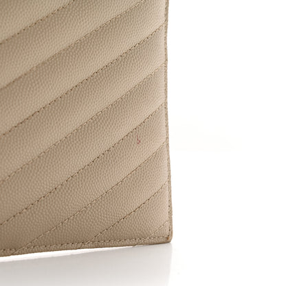 Saint Laurent Grain De Poudre Chevron Monogram Bill Pouch Sea Salt 11 of 13