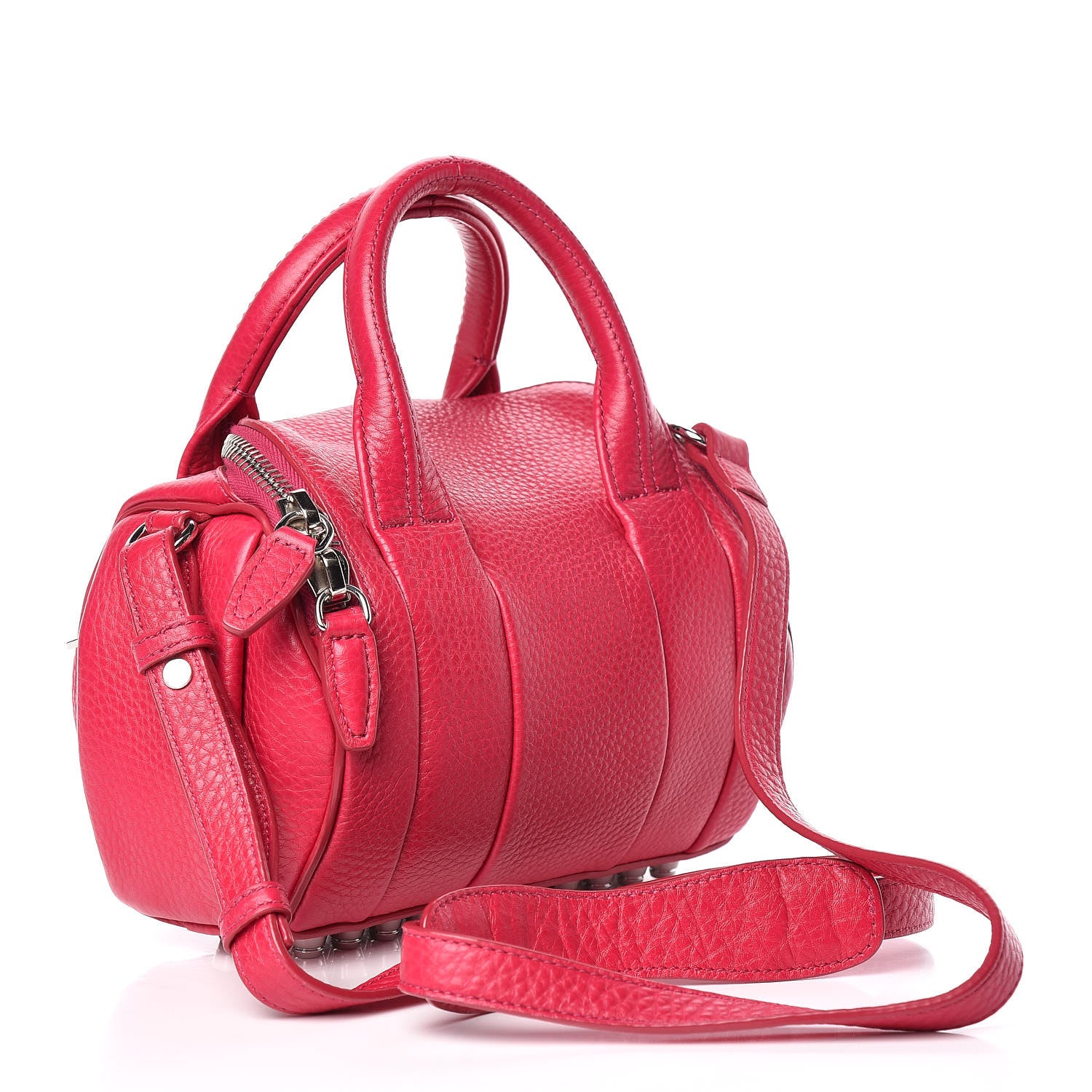 Alexander Wang Pebbled Lambskin Mini Rockie Fuchsia Rhodium Hardware 3 of 10