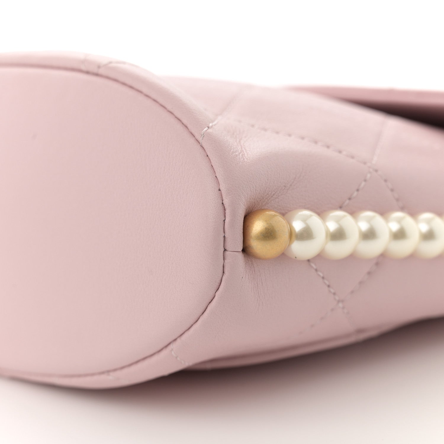 Chanel Calfskin Quilted Pearl Small About Pearls Hobo Bag Light Pink 10 of 13