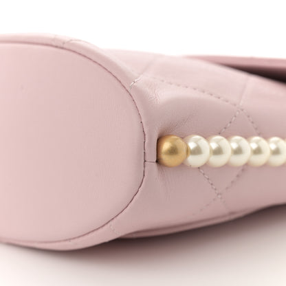 Chanel Calfskin Quilted Pearl Small About Pearls Hobo Bag Light Pink 10 of 13