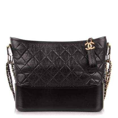 Chanel Calfskin Quilted Medium Gabrielle Hobo Black 1 of 7