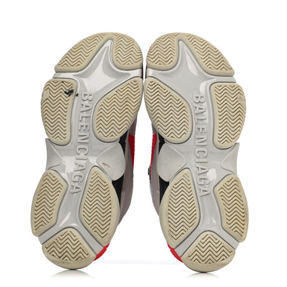 Balenciaga Fabric Mesh Womens Triple S Sneakers 39 Red Grey White 4 of 4