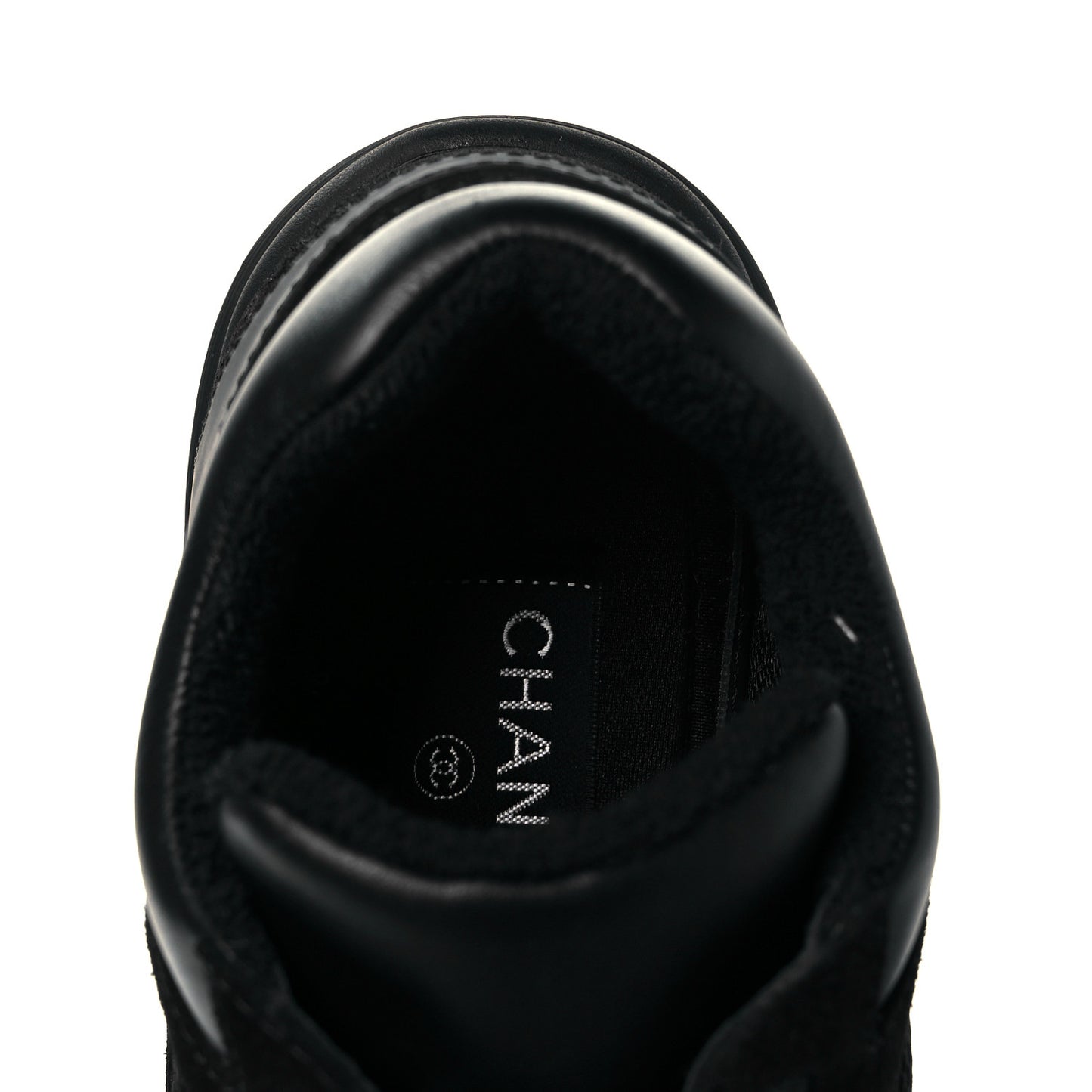 Fabric Calfskin Suede CC Sneakers 37.5 Black