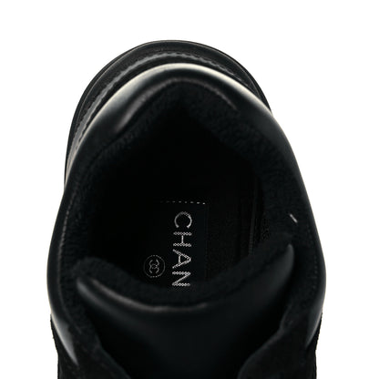 Chanel Fabric Calfskin Suede CC Sneakers 37.5 Black 5 of 8